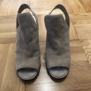 Cole Haan Open Toe, Thick Heeled Suede Shoe size 9.5